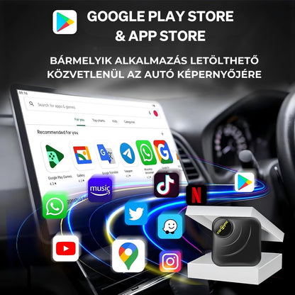 Carsync BOX – Android 14.0 rendszer + GPS + SIM- és SD-kártyahely + Vezeték nélküli CarPlay / Android Auto